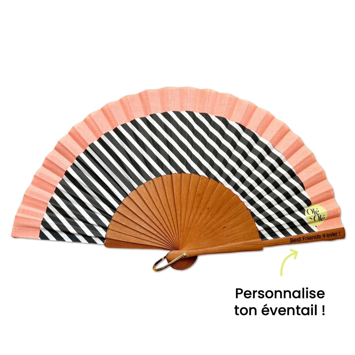 Personalized Coral Oblique Fan